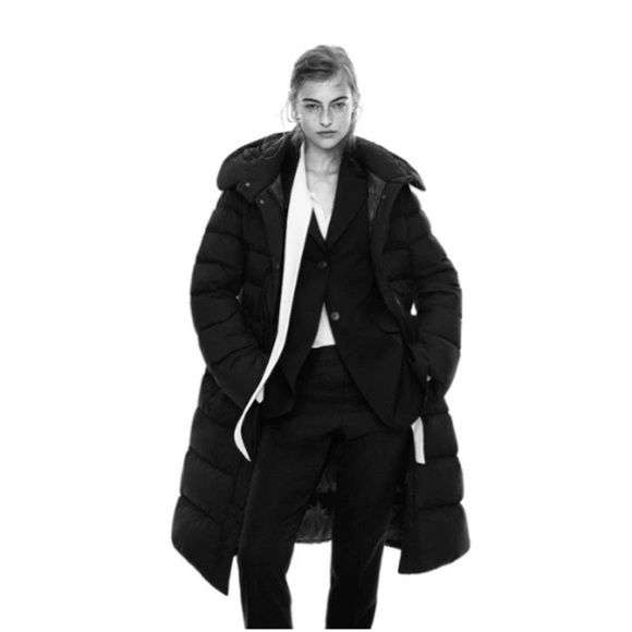 Uniqlo J+ Jil Sander Ultra Light Down Women's Hooded Long Coat Black - Picture 5 of 10